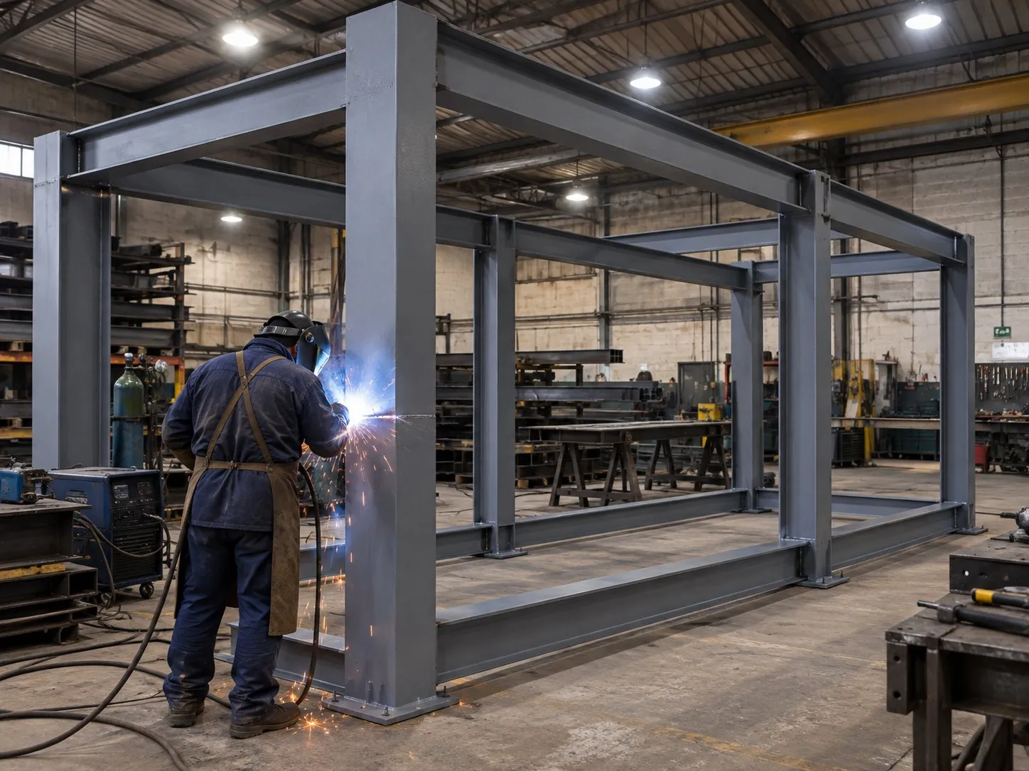 Estructura metálica en proceso de fabricación